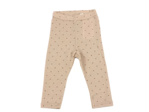 Lil Atelier rugby tan hjerter legging pointelle merinould